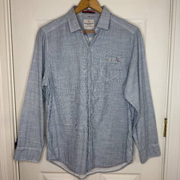 Tommy Bahama Jeans Island Crafted Long Sleeve Button Down Shirt Size Medium - Picture 1 of 8